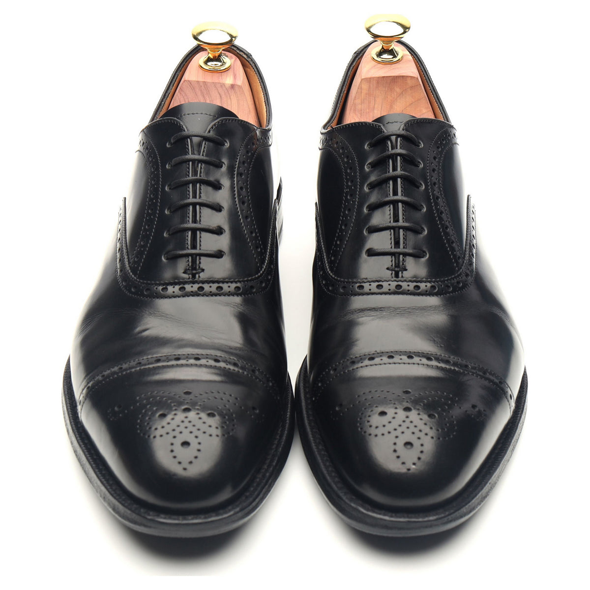 &#39;Toronto&#39; Black Leather Oxford Semi Brogues UK 7 G