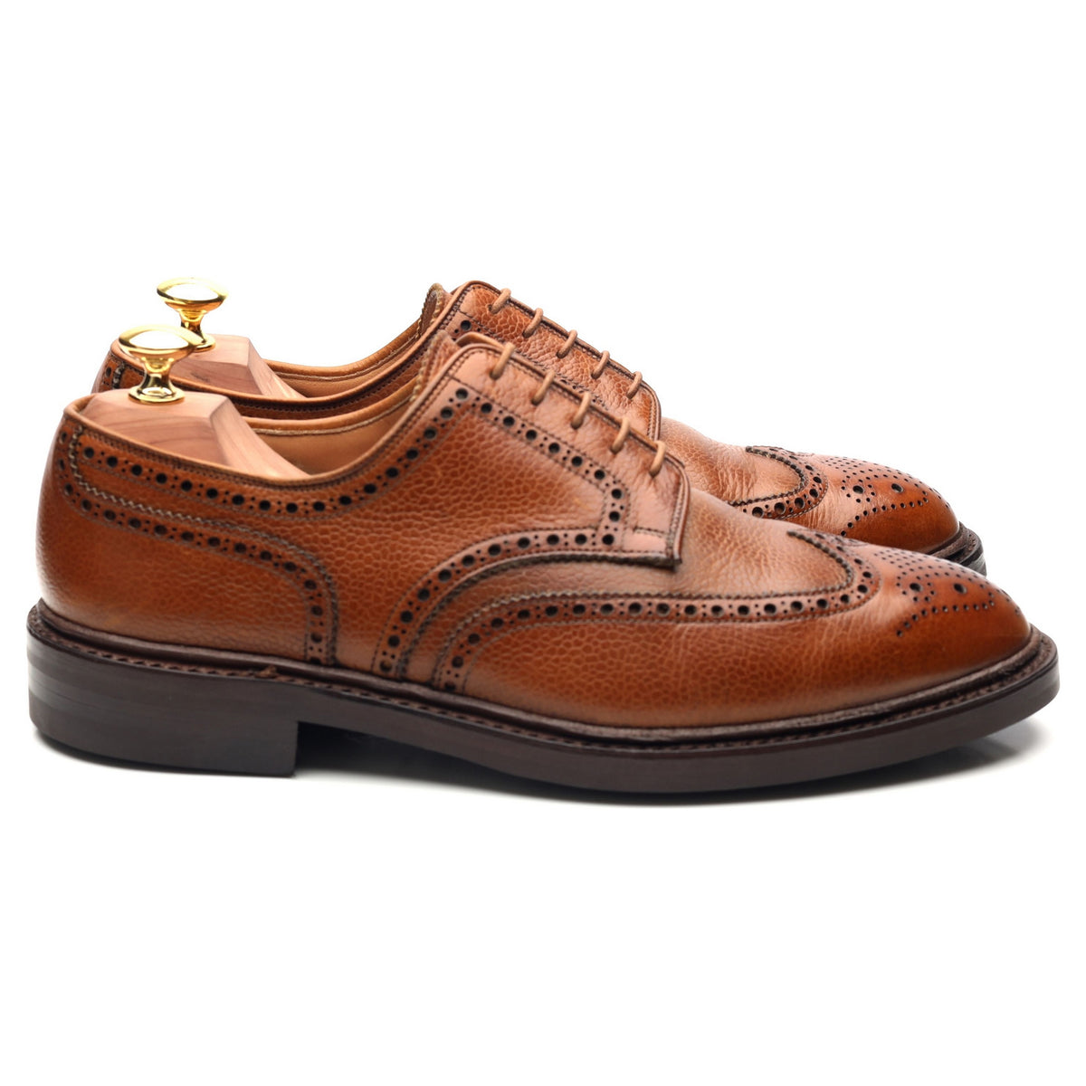 Pembroke' Tan Brown Leather Derby Brogues UK 8 E - Abbot's Shoes