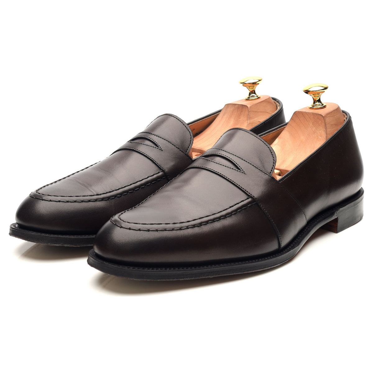 &#39;Gracechurch&#39; Dark Brown Leather Loafers UK 10.5 F