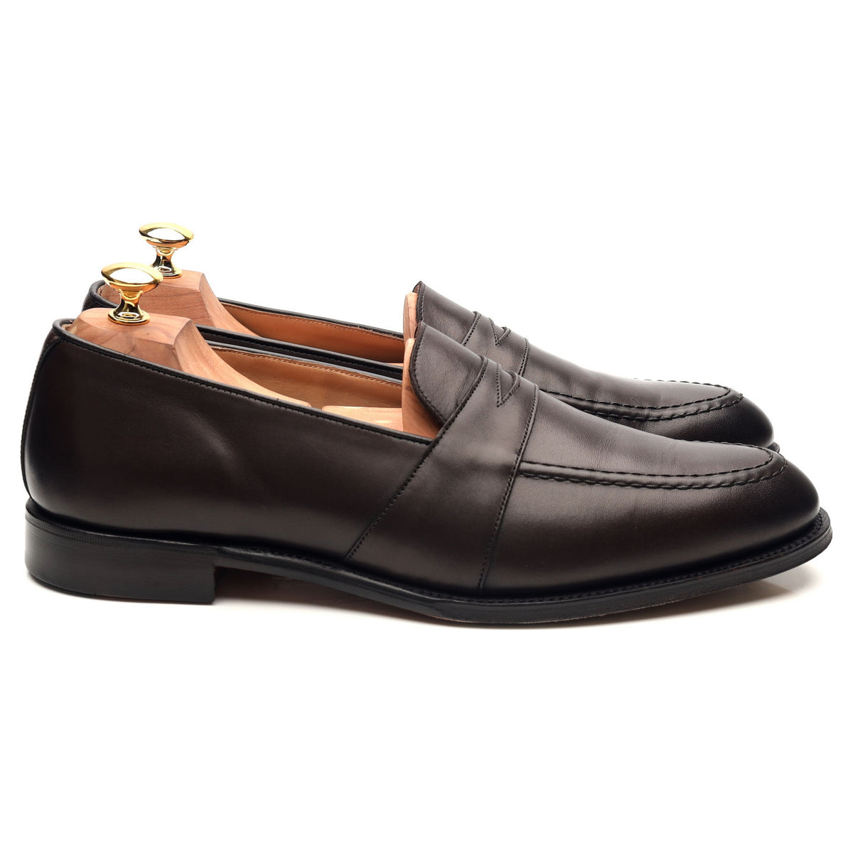&#39;Gracechurch&#39; Dark Brown Leather Loafers UK 10.5 F