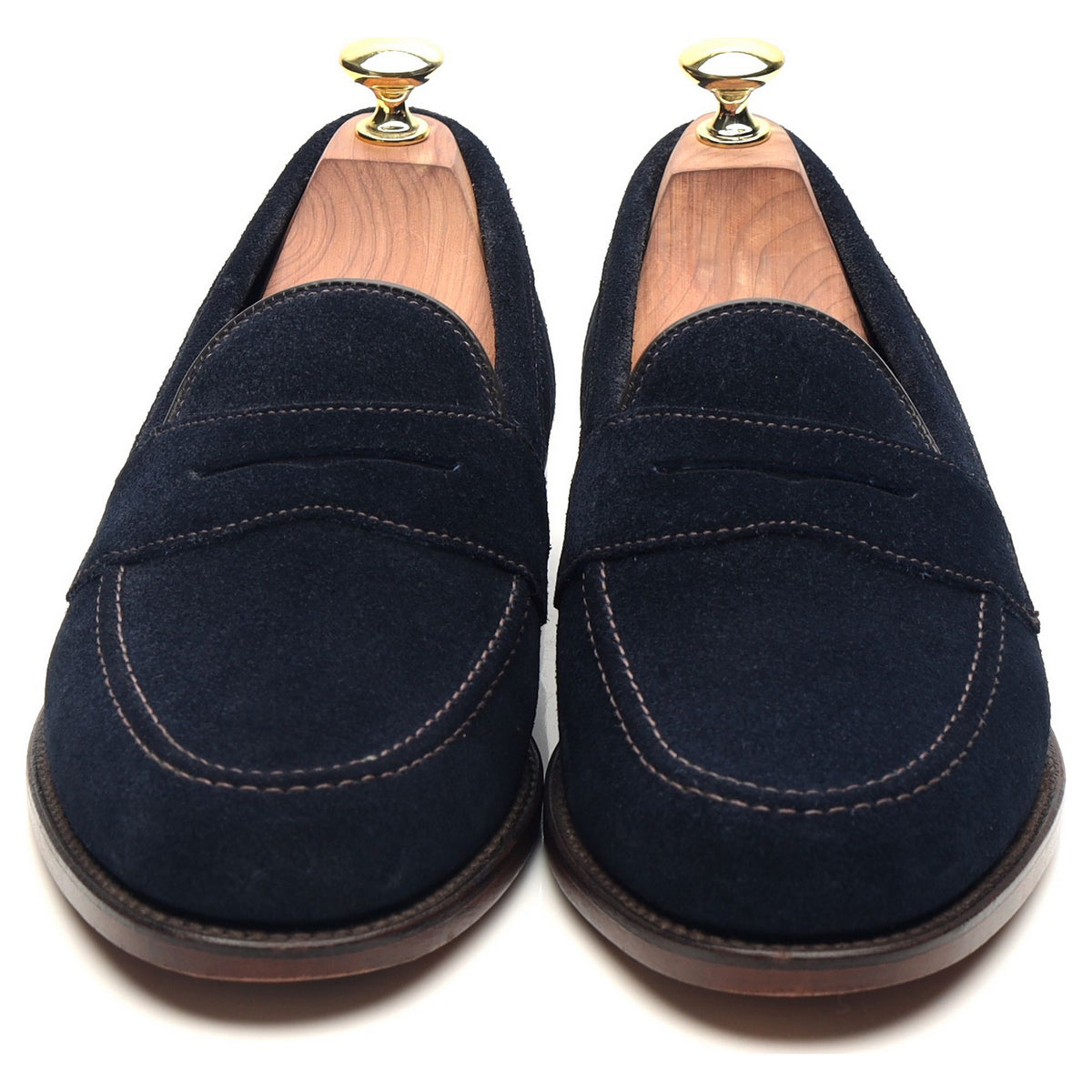 &#39;Eton&#39; Navy Blue Suede Loafers UK 7.5 F