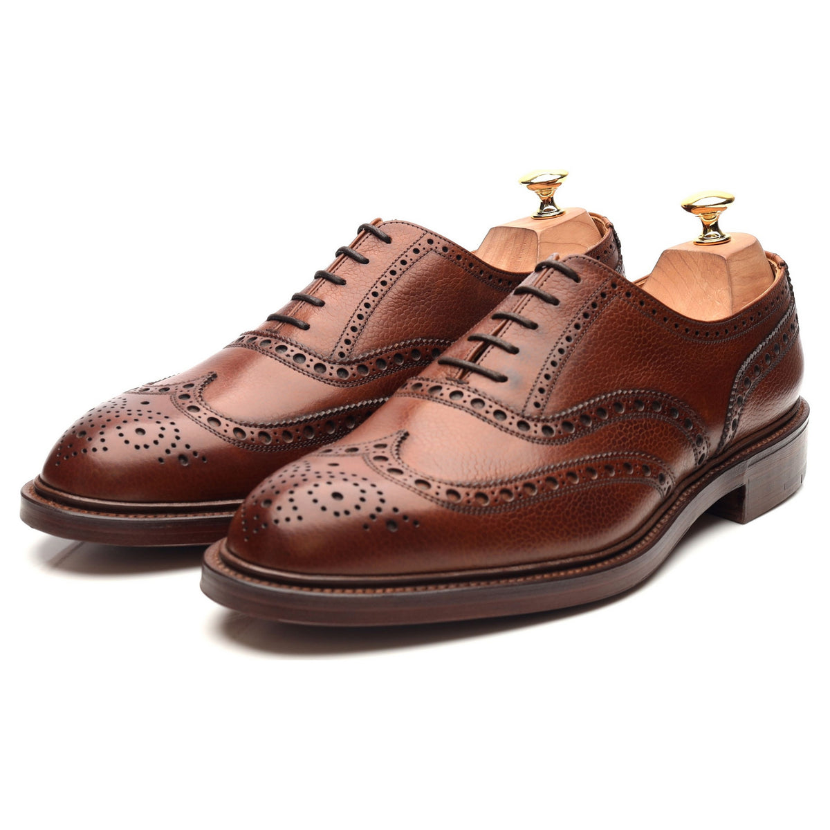 &#39;Rochester&#39; Tan Brown Leather Derby Brogues UK 10 E