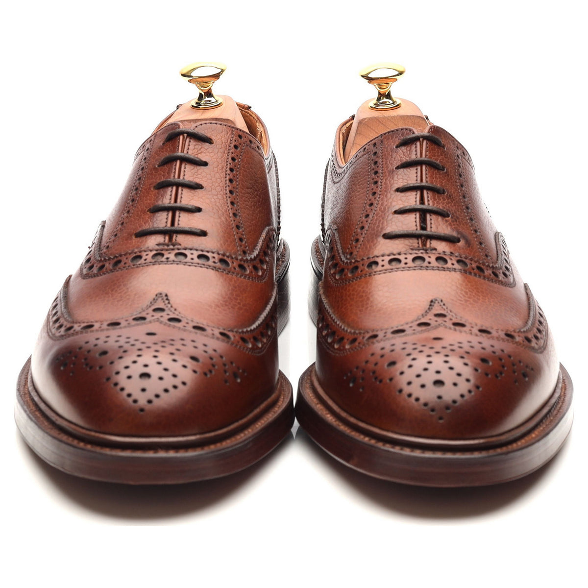 &#39;Rochester&#39; Tan Brown Leather Derby Brogues UK 10 E