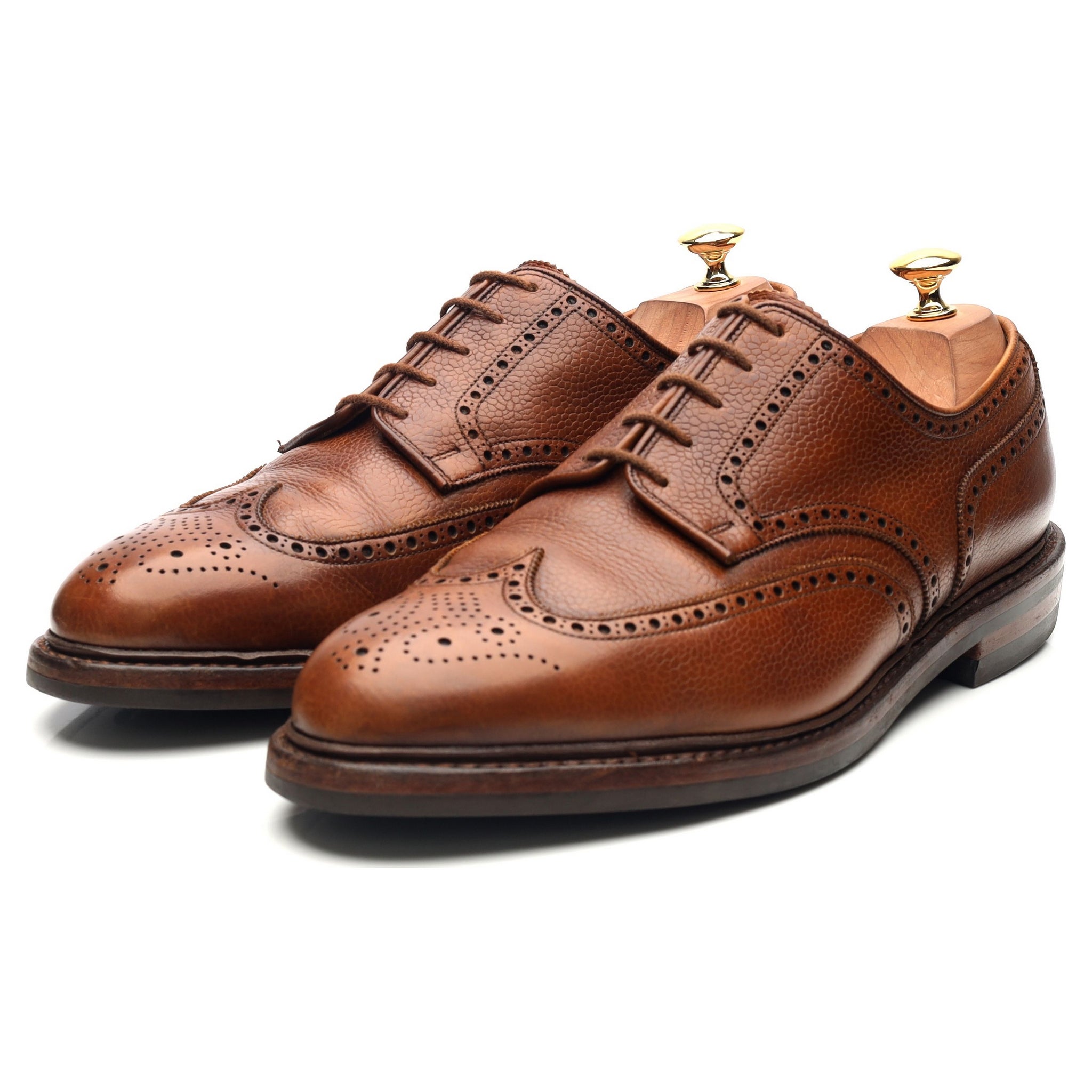 Pembroke' Tan Brown Leather Derby Brogues UK 10 G - Abbot's Shoes
