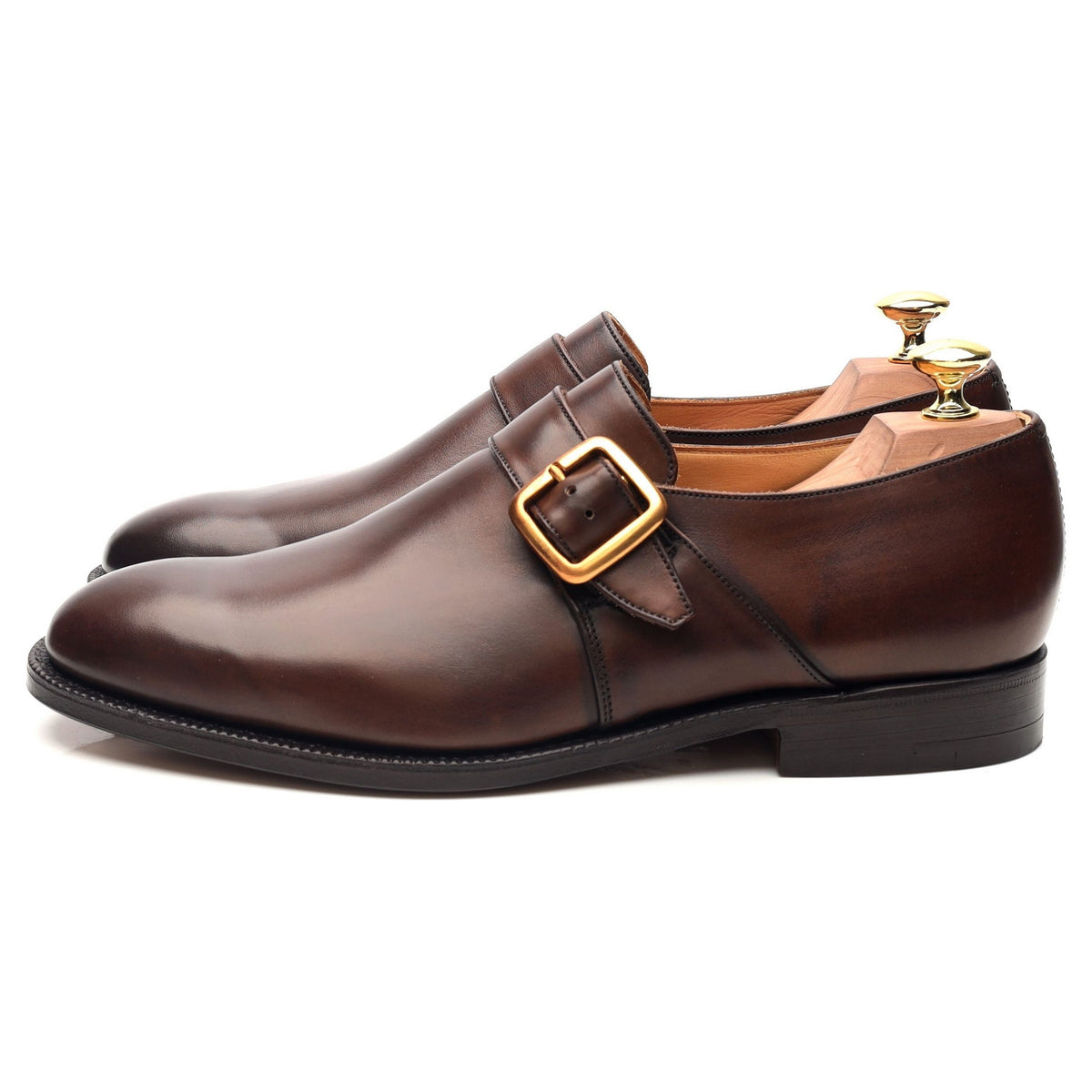 &#39;Sydney&#39; Brown Leather Monk Strap UK 8 F