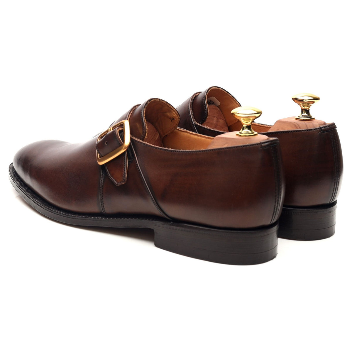 &#39;Sydney&#39; Brown Leather Monk Strap UK 8 F