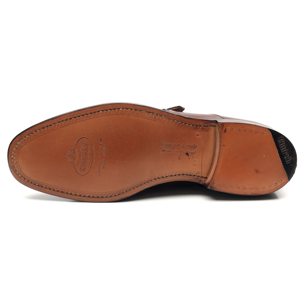 &#39;Sydney&#39; Brown Leather Monk Strap UK 8 F