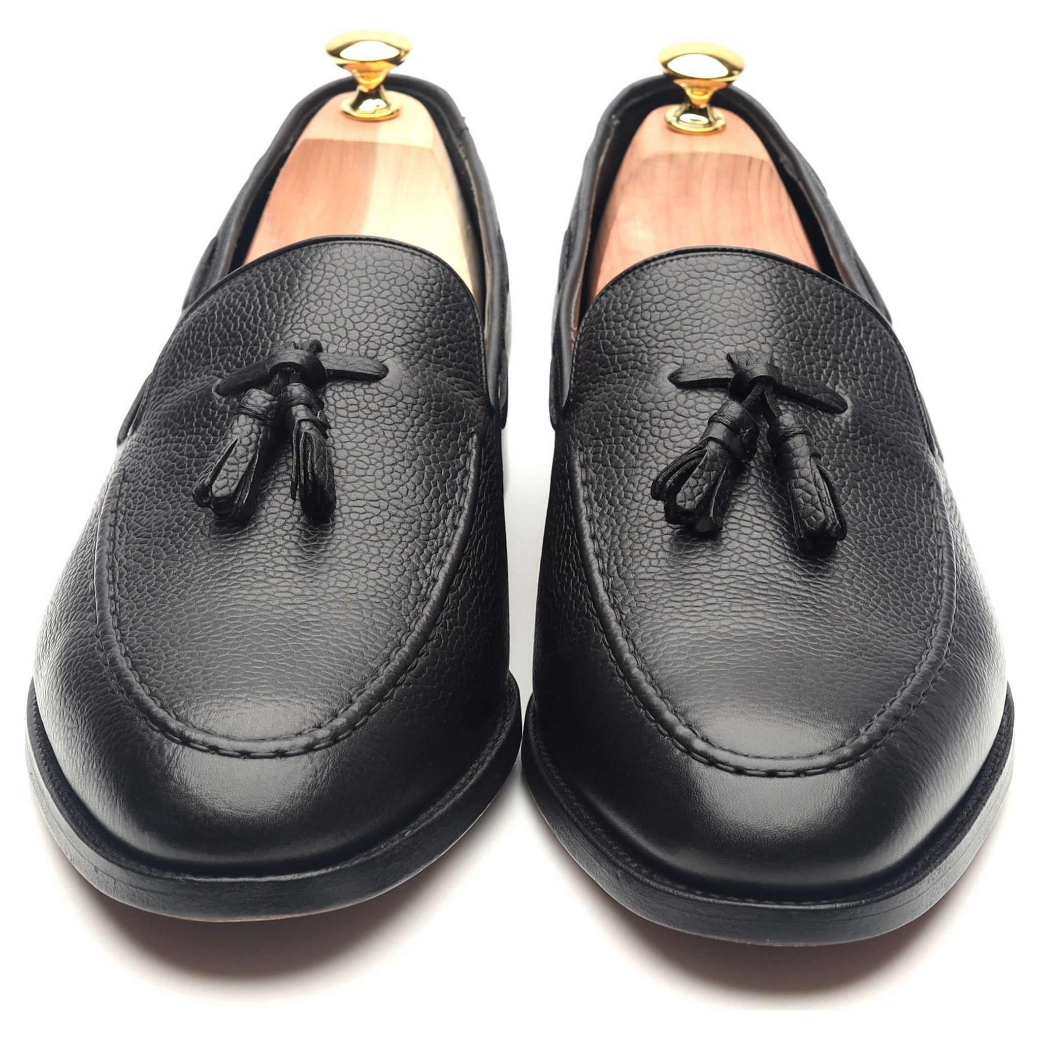 Newborough' Black Leather Tassel Loafers UK 11.5 F - Abbot's Shoes