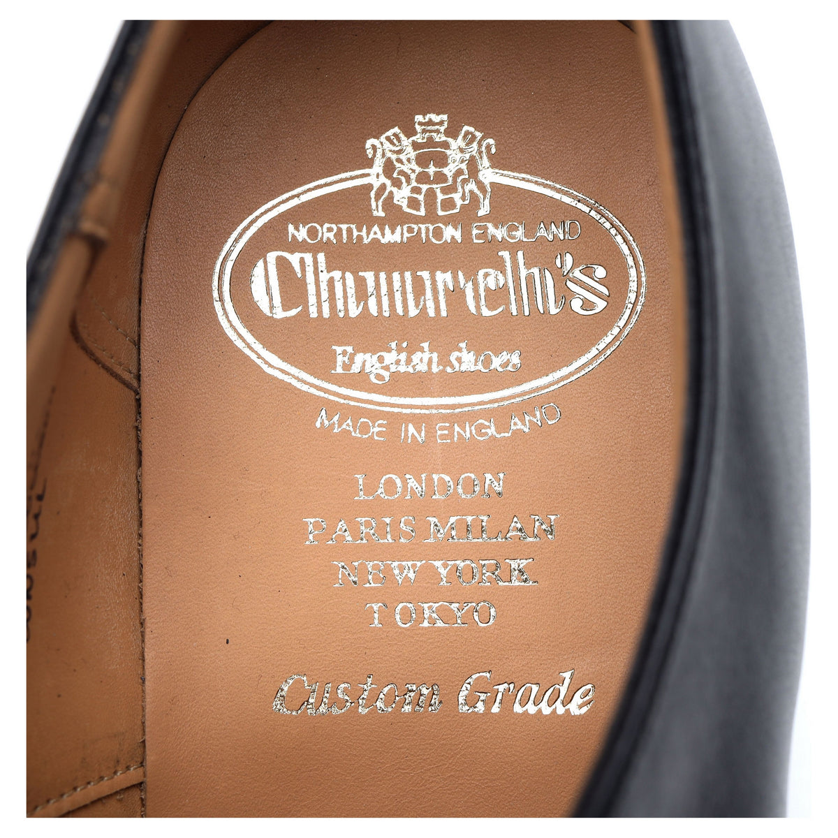 &#39;Consul&#39; Black Leather Oxford UK 8.5 F