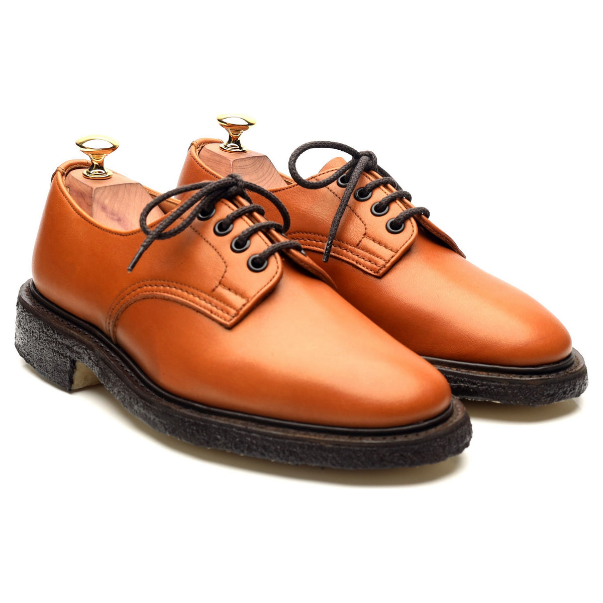 &#39;Kendal&#39; Tan Brown Leather Derby UK 6