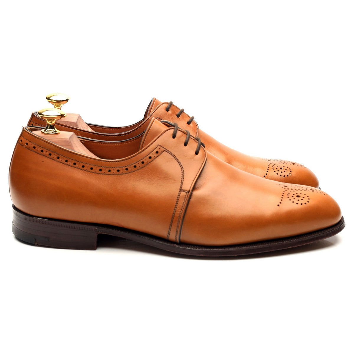 &#39;Seaford&#39; Tan Brown Leather Derby UK 8.5 F