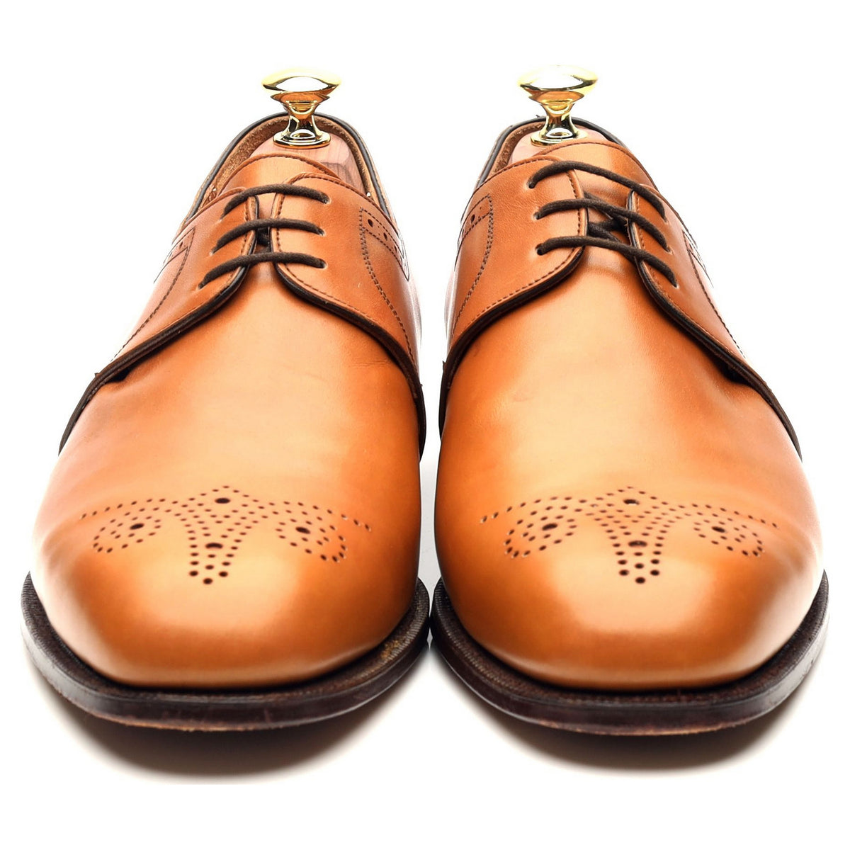 &#39;Seaford&#39; Tan Brown Leather Derby UK 8.5 F