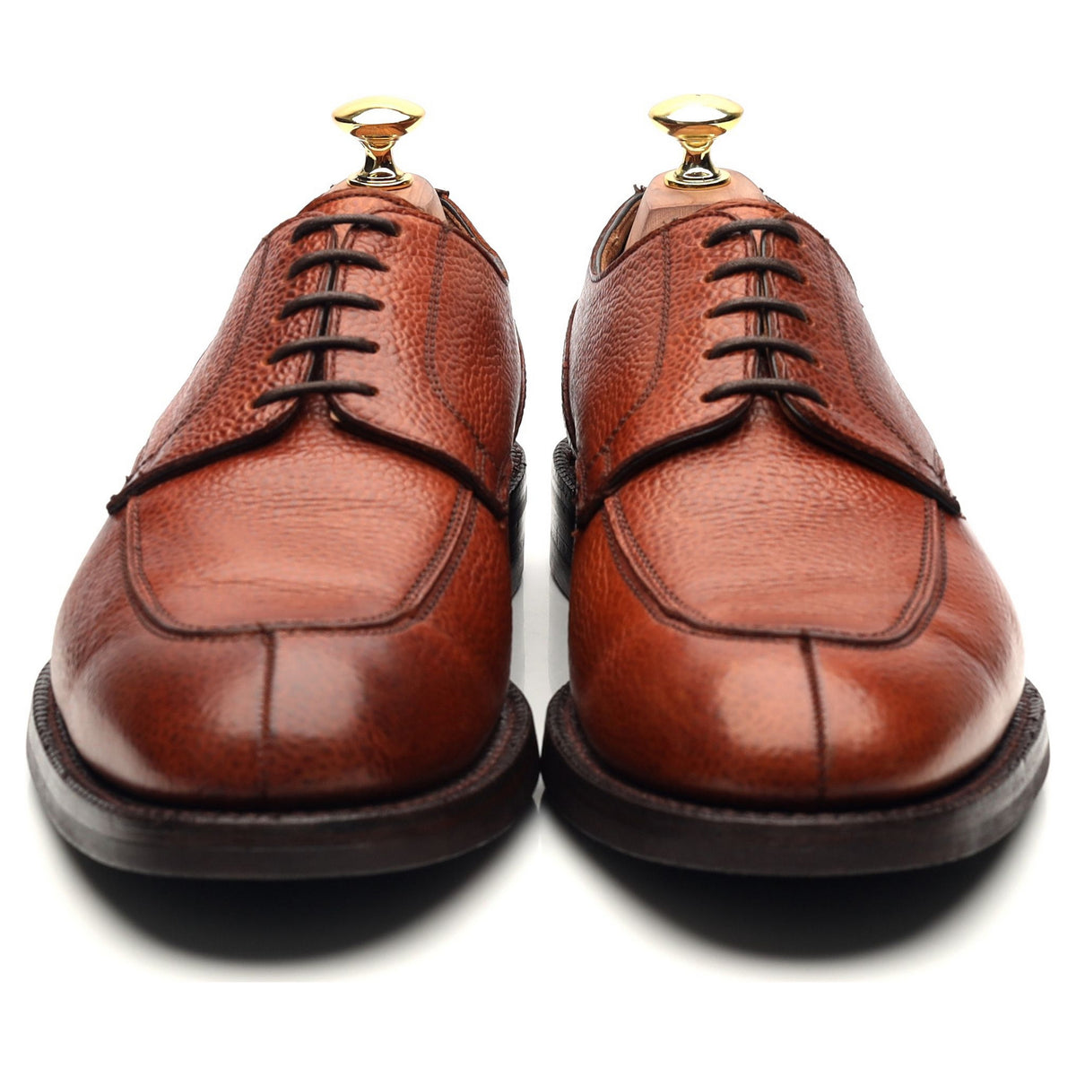&#39;Chiswick&#39; Tan Brown Leather Split Toe Derby UK 8.5 F