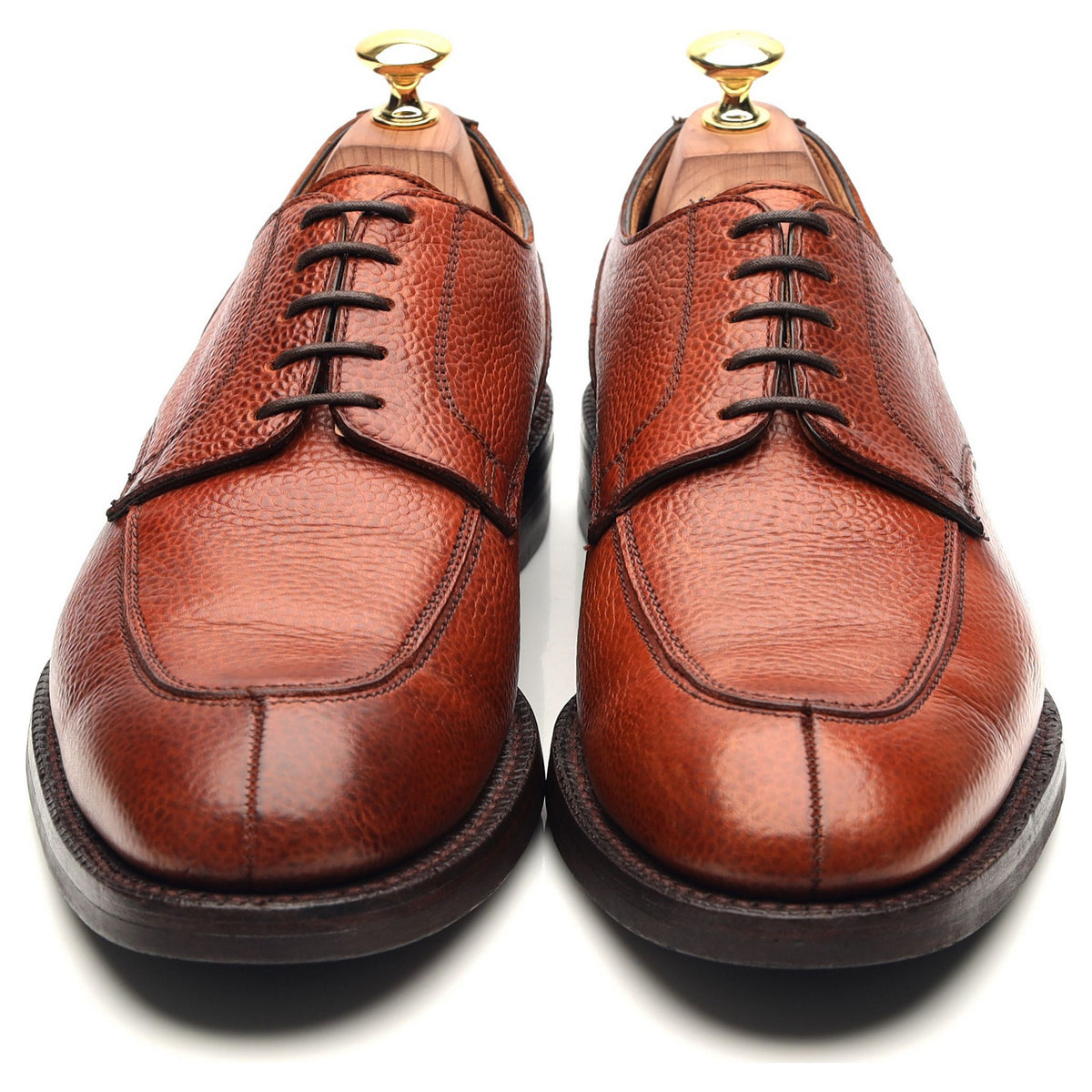 &#39;Chiswick&#39; Tan Brown Leather Split Toe Derby UK 8.5 F