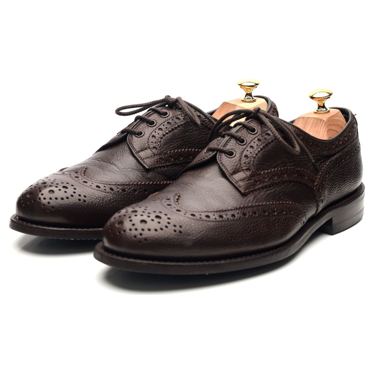 &#39;Bowood&#39; Dark Brown Olivvia Leather Derby Brogues UK 11