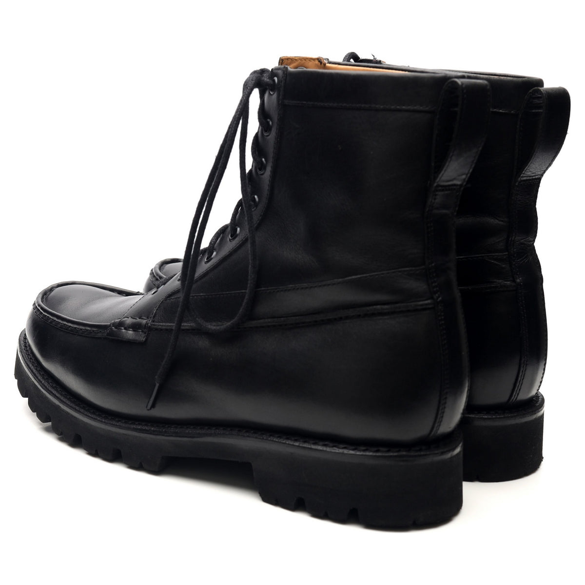 &#39;Gulliver&#39; Black Leather Apron Boots UK 9 G