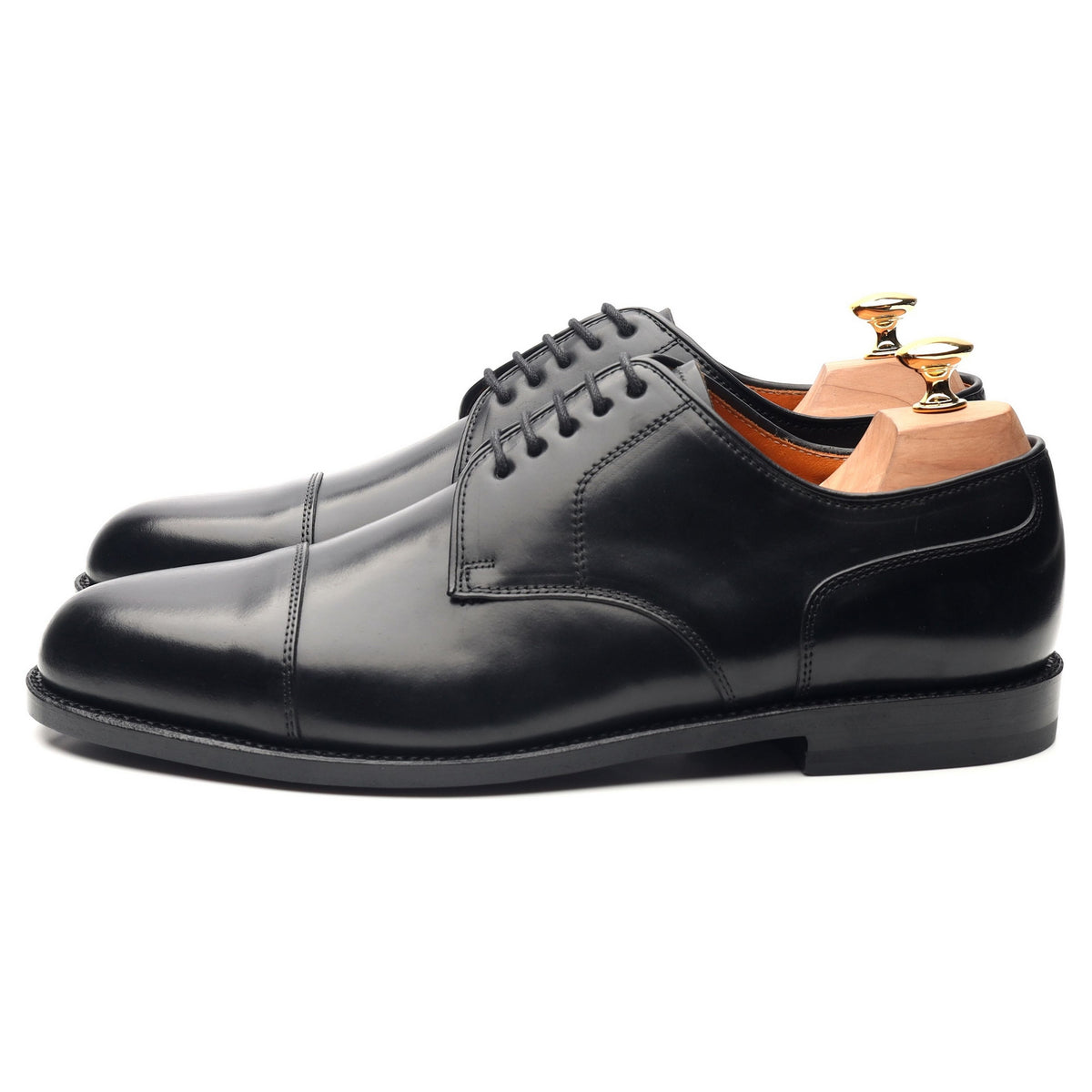 &#39;Theresianer&#39; Black Cordovan Leather Derby UK 10.5 F