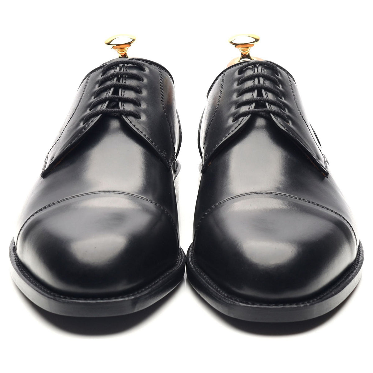 &#39;Theresianer&#39; Black Cordovan Leather Derby UK 10.5 F