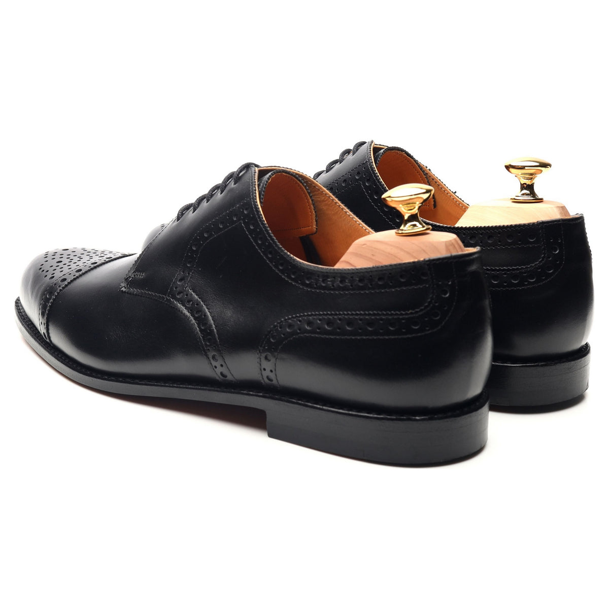 &#39;Alt-Wiener&#39; Black Leather Derby Brogues UK 11 F