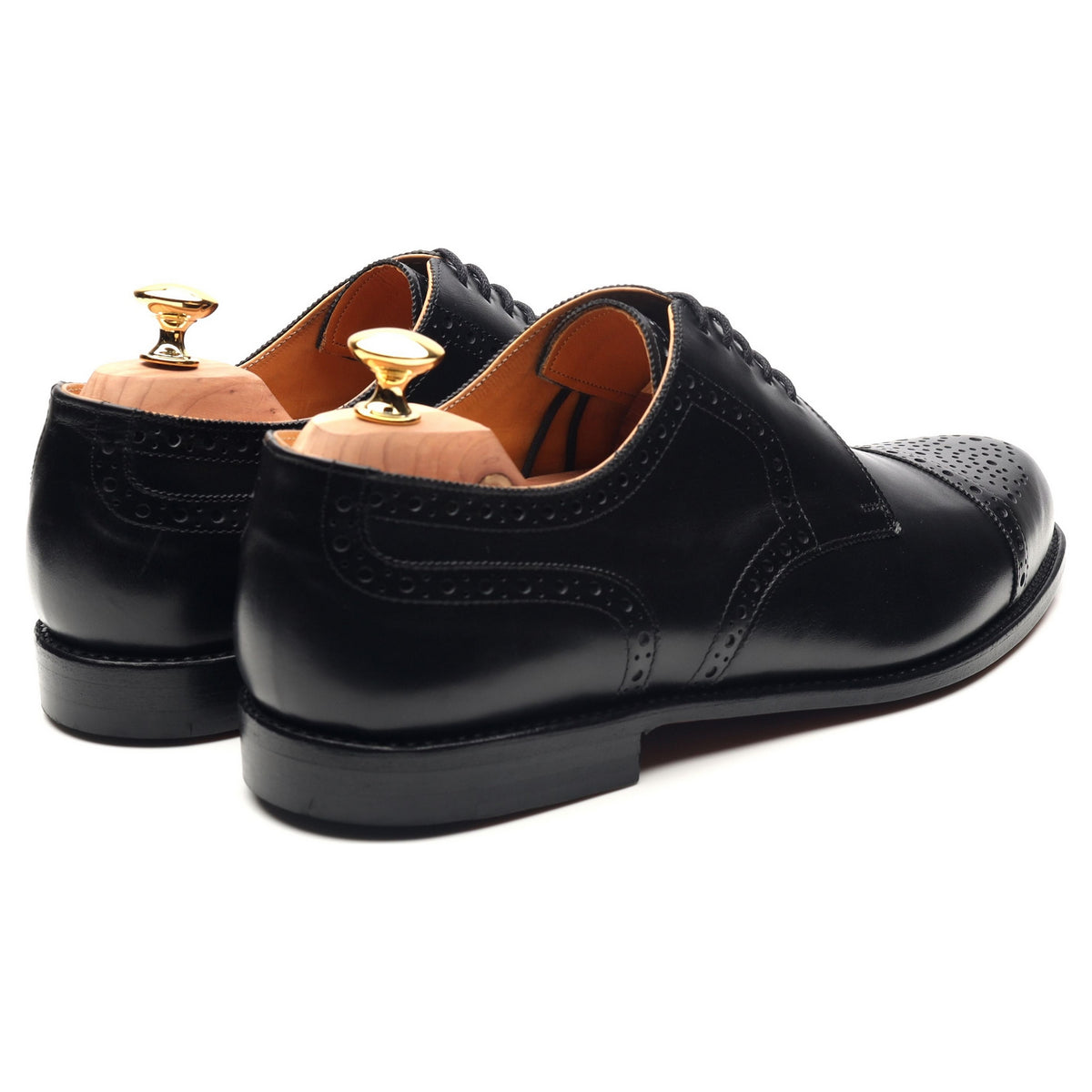 &#39;Alt-Wiener&#39; Black Leather Derby Brogues UK 11 F