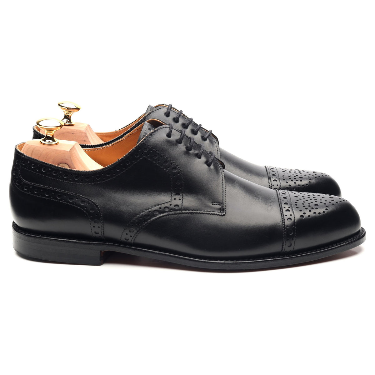&#39;Alt-Wiener&#39; Black Leather Derby Brogues UK 11 F