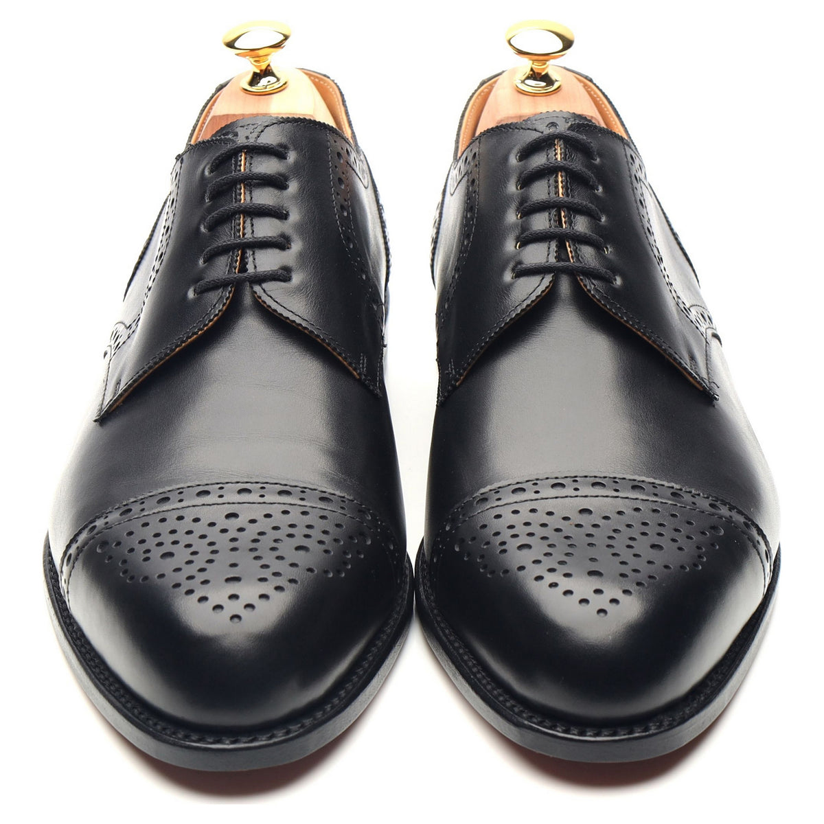 &#39;Alt-Wiener&#39; Black Leather Derby Brogues UK 11 F