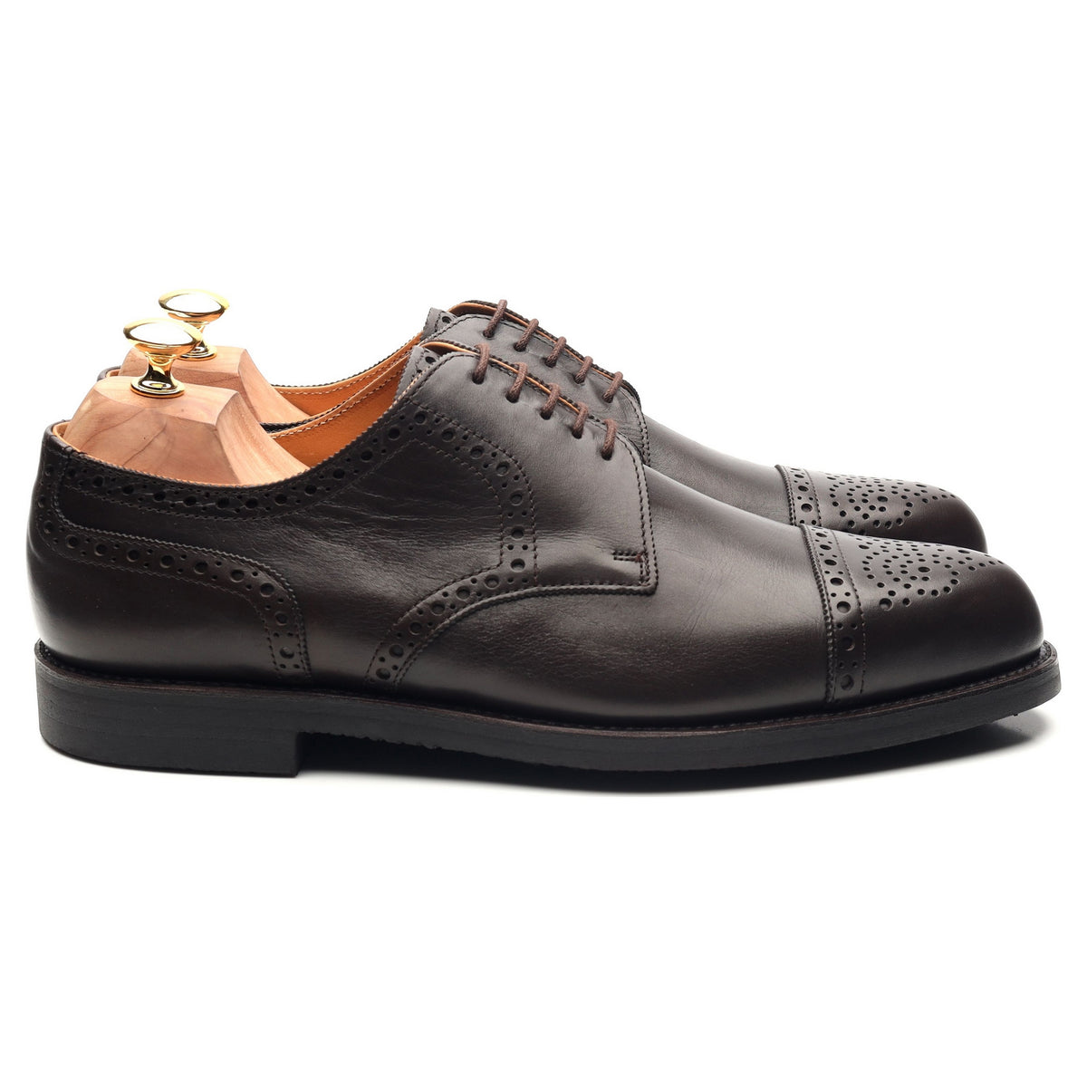 &#39;Alt-Wiener&#39; Dark Brown Leather Derby Brogues UK 10.5 F