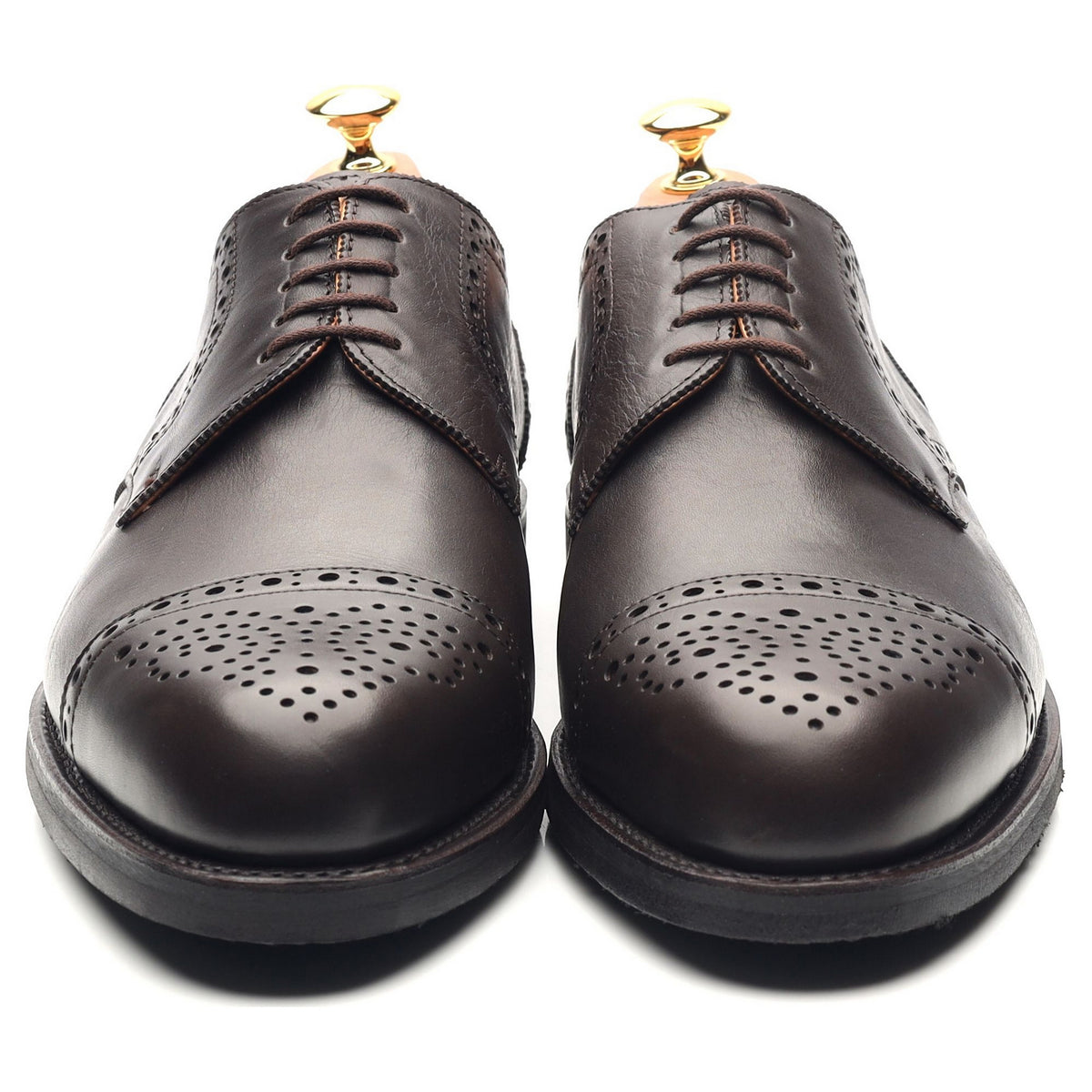 &#39;Alt-Wiener&#39; Dark Brown Leather Derby Brogues UK 10.5 F