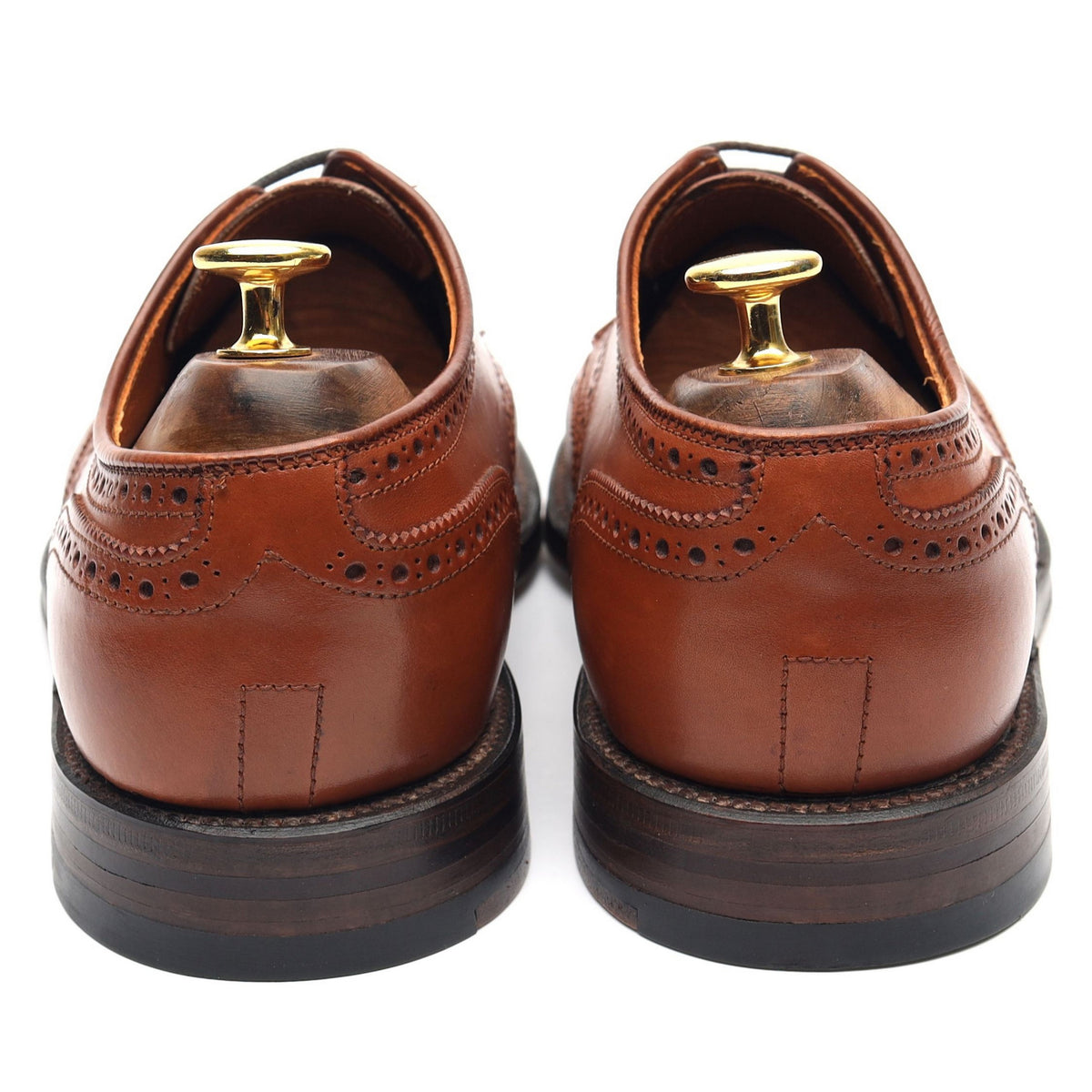 &#39;966&#39; Tan Brown Leather Derby Brogues UK 7.5 US 8 EU 41.5