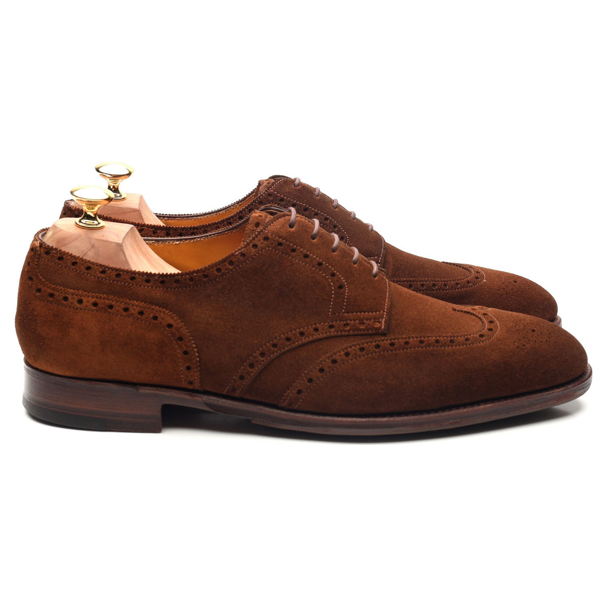 &#39;Darby&#39; Brown Suede Derby Brogues UK 10 E