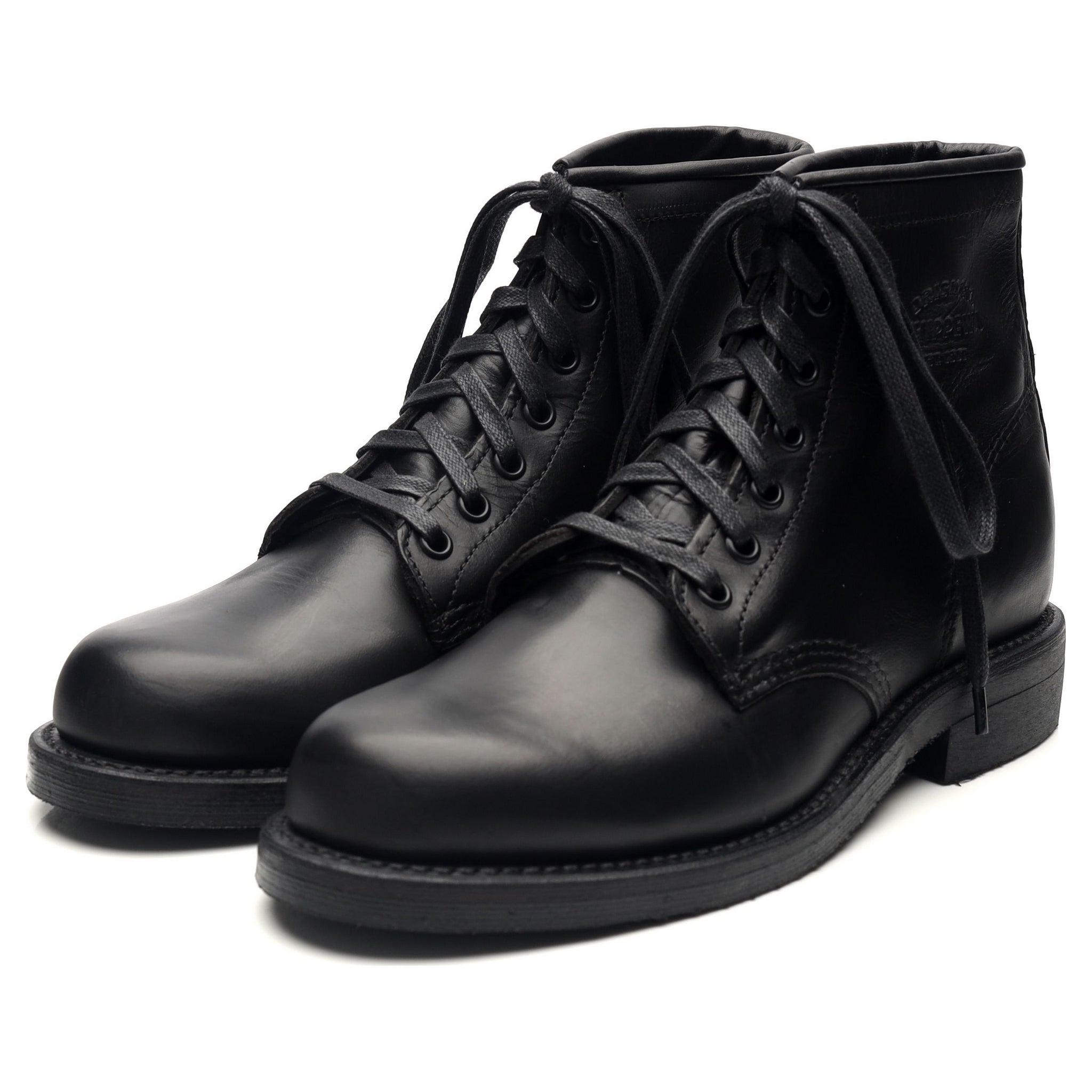 Black Leather Service Boots UK 6.5 US 7.5 Abbot s Shoes