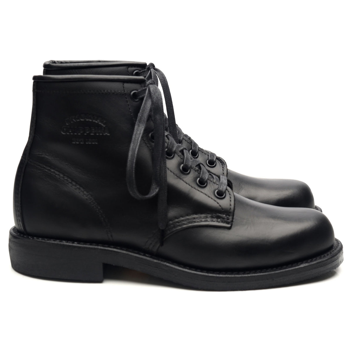 Black Leather Service Boots UK 6.5 US 7.5