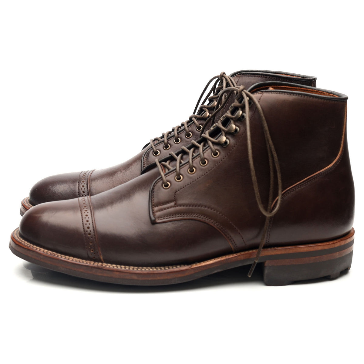 Dark Brown Leather Service Boots UK 6.5 E
