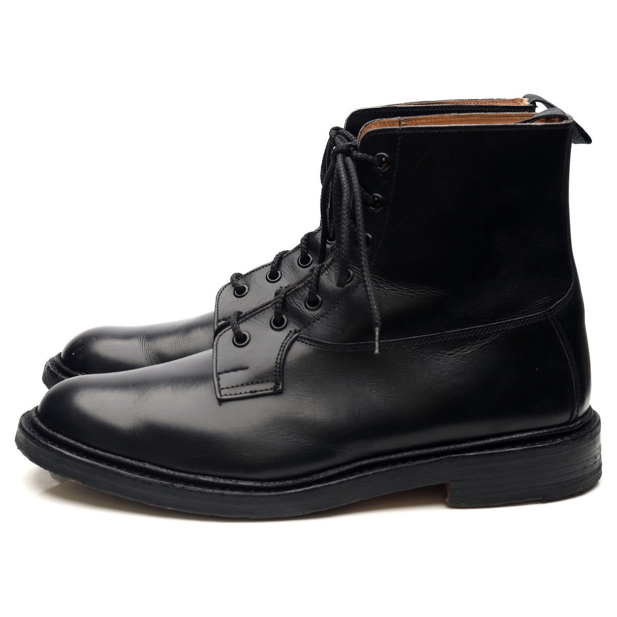 &#39;Burford&#39; Black Leather Derby Boots UK 9.5