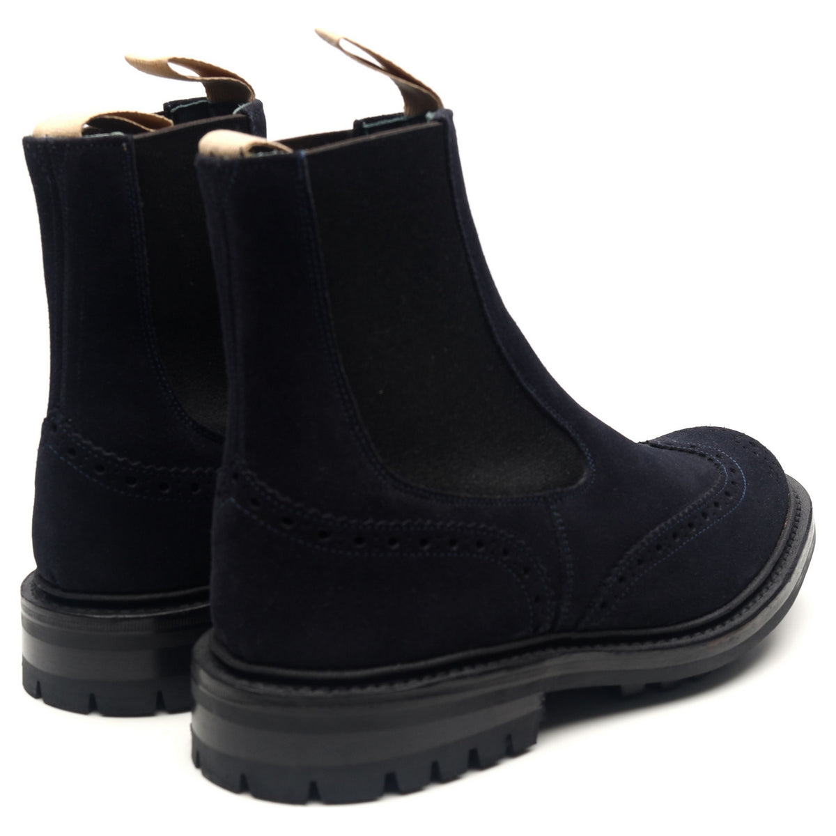 &#39;Henry&#39; Navy Blue Suede Dealer Boots UK 6.5