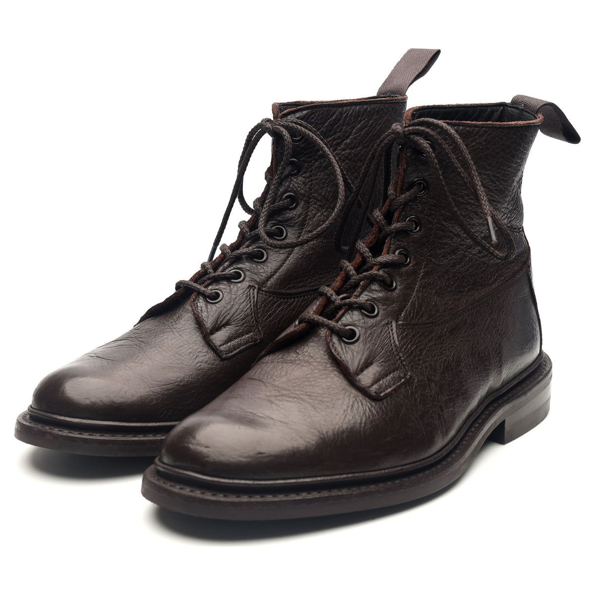 &#39;Burford&#39; Dark Brown Olivvia Leather Derby Boots UK 6.5