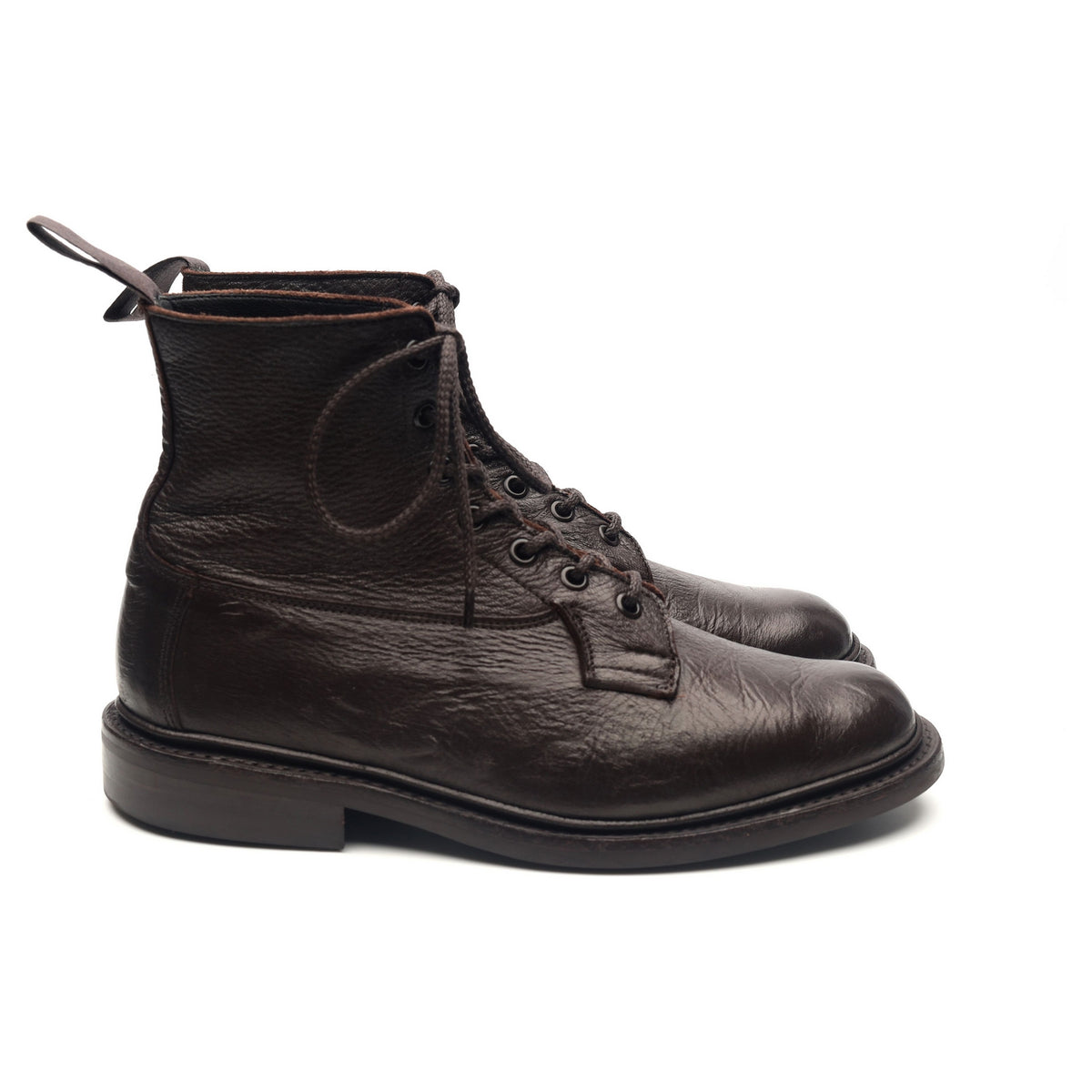 &#39;Burford&#39; Dark Brown Olivvia Leather Derby Boots UK 6.5