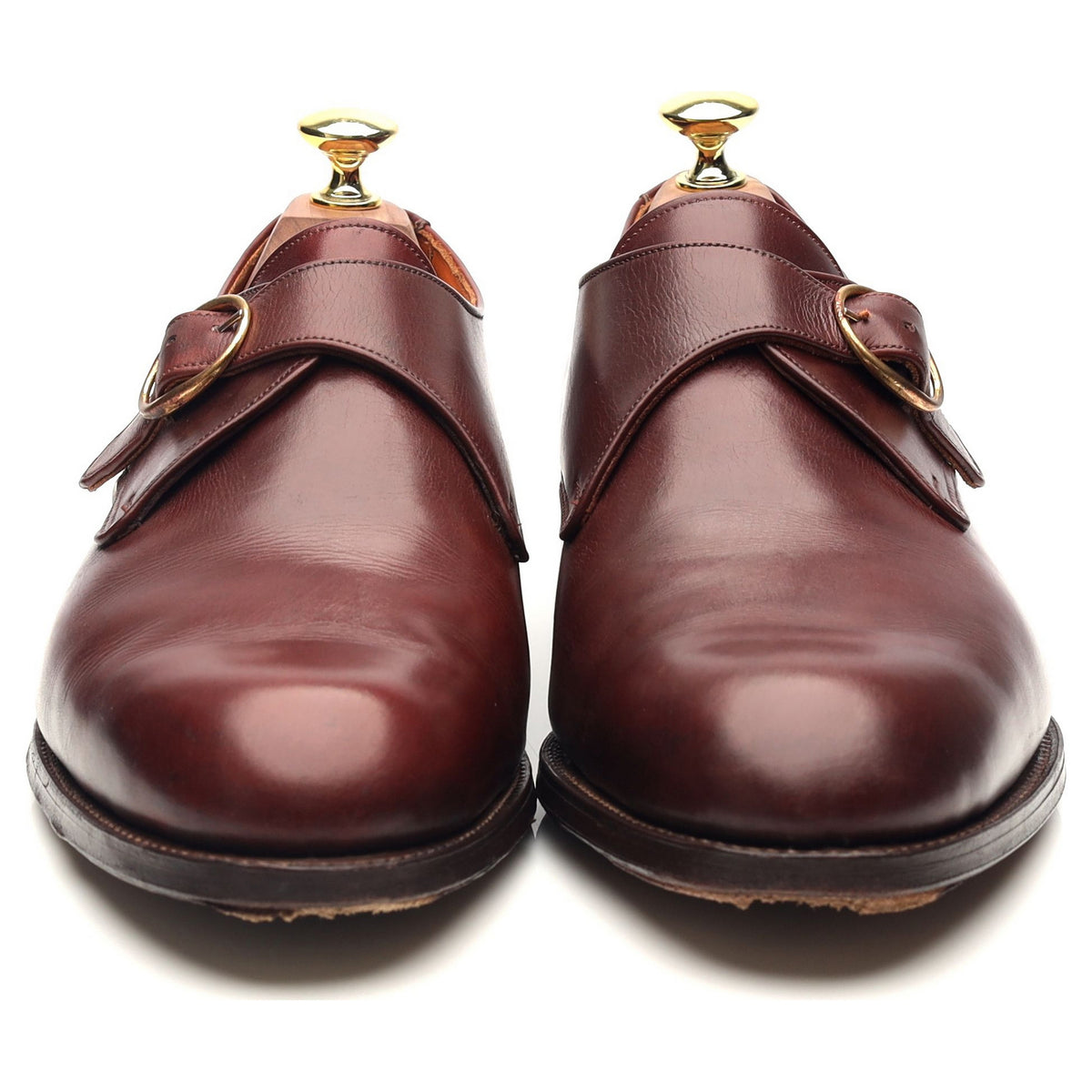 Vintage &#39;York&#39; Burgundy Leather Monk Strap UK 7.5 F