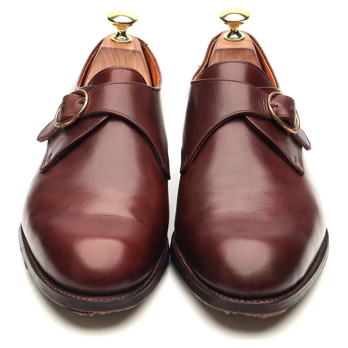 Vintage &#39;York&#39; Burgundy Leather Monk Strap UK 7.5 F