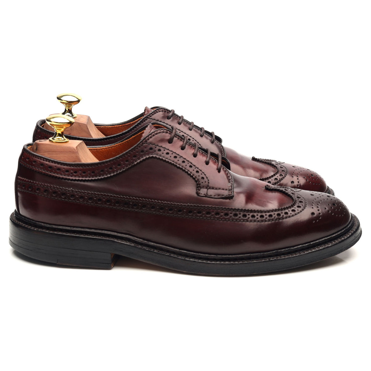 &#39;975&#39; Burgundy Cordovan Leather Derby Brogues UK 6 US 6.5