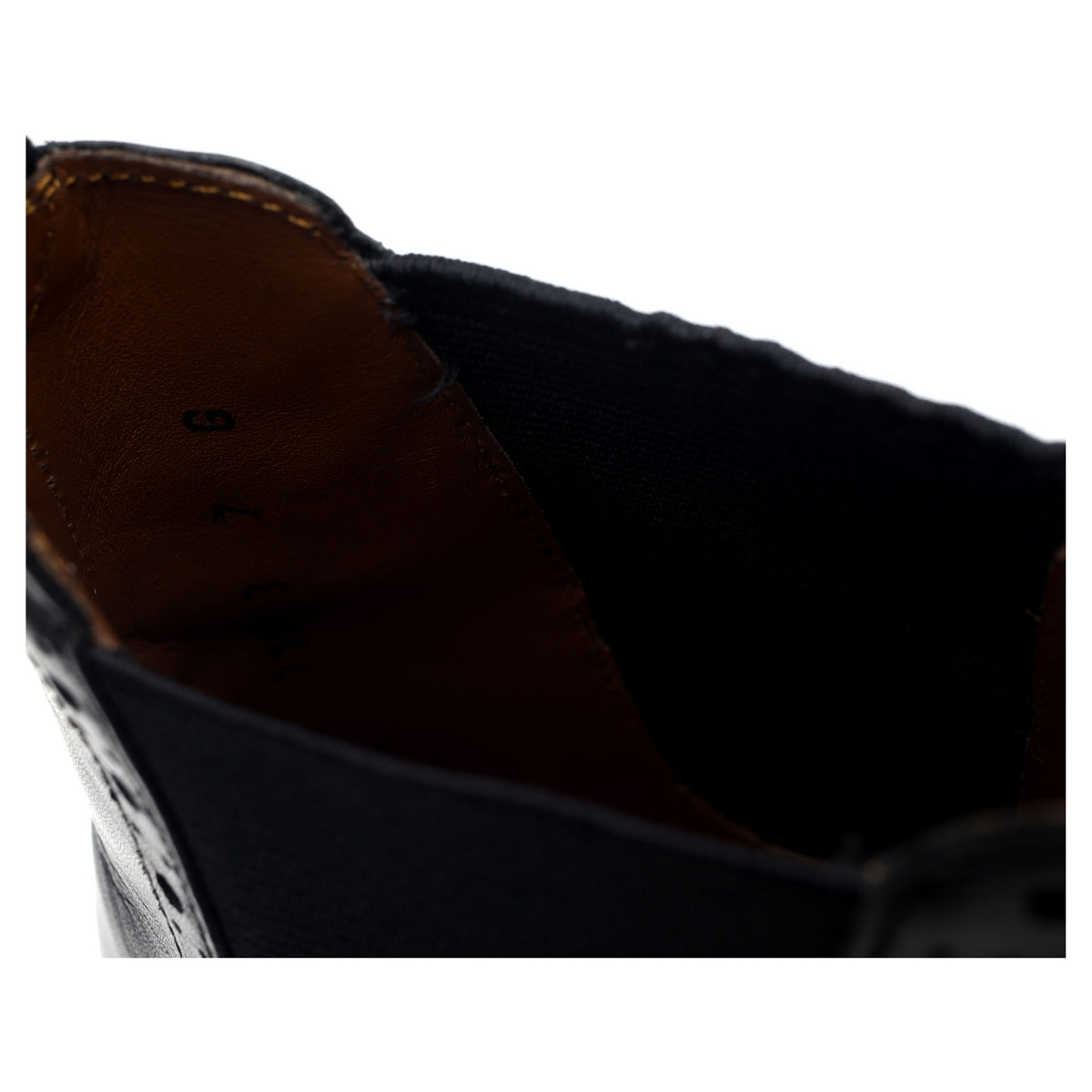 &#39;Jacob&#39; Black Leather Brogue Chelsea Boots UK 7 G