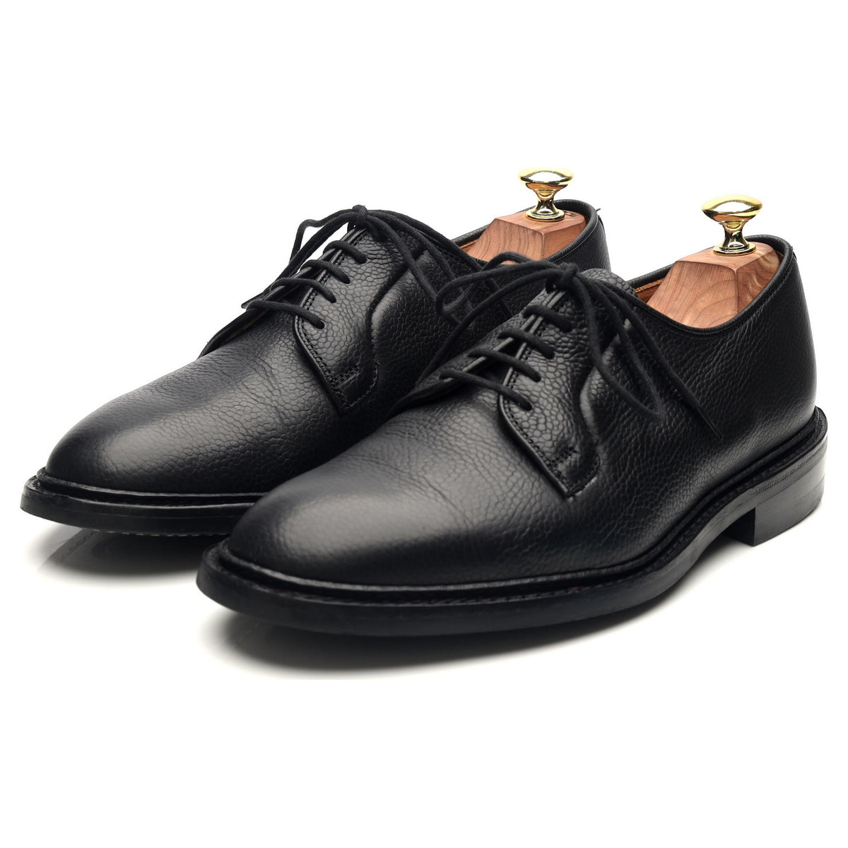 &#39;Robert&#39; Black Leather Derby UK 7