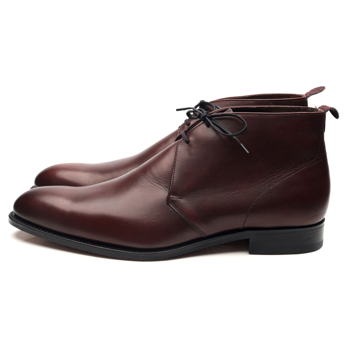 Burgundy Leather Chukka Boots UK 10.5 F