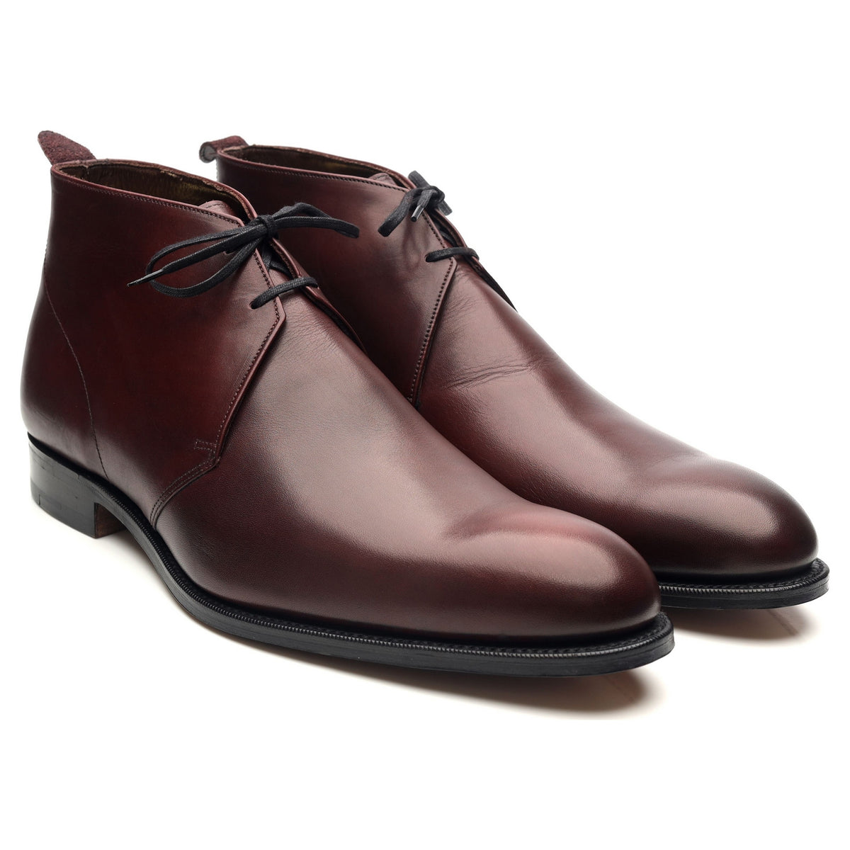 Burgundy Leather Chukka Boots UK 10.5 F