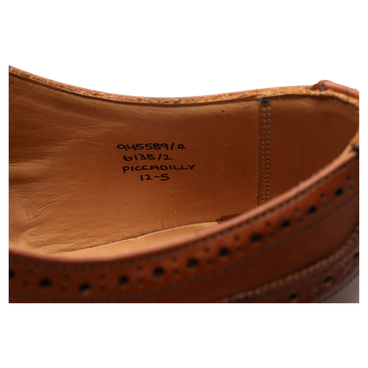 &#39;Piccadilly&#39; Tan Brown Leather Brogues UK 12