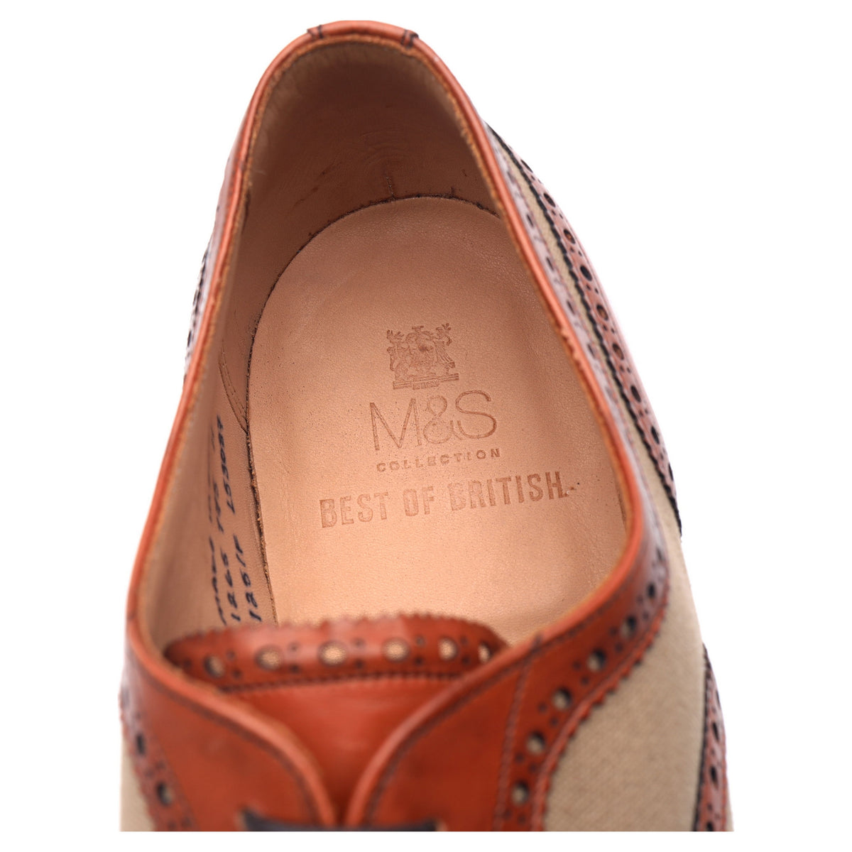 M&amp;S &#39;Edwin&#39; Tan Brown Leather Suede Brogues UK 11 F