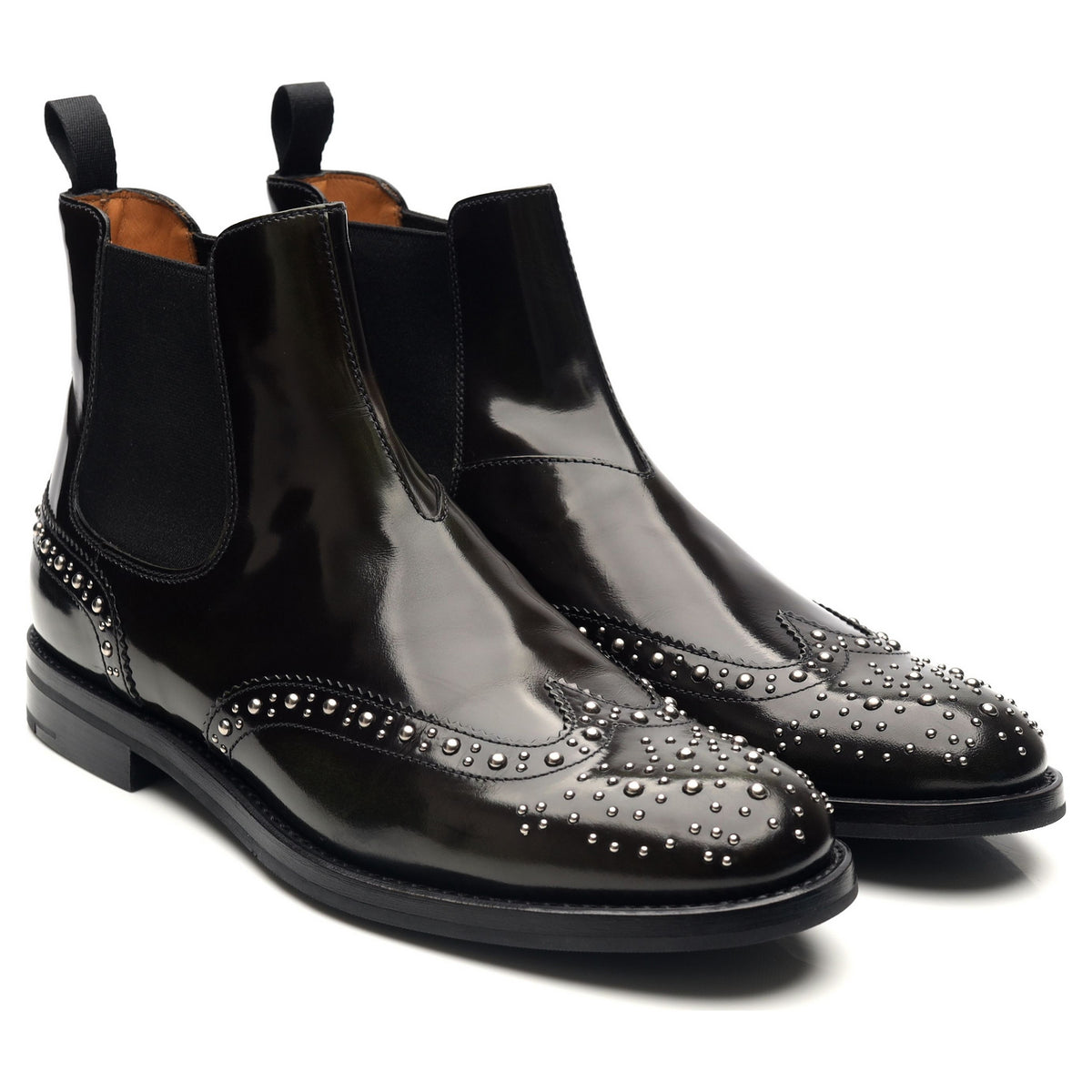 Women&#39;s &#39;Ketsby&#39; Dark Green Leather Studded Chelsea Boots UK 5.5