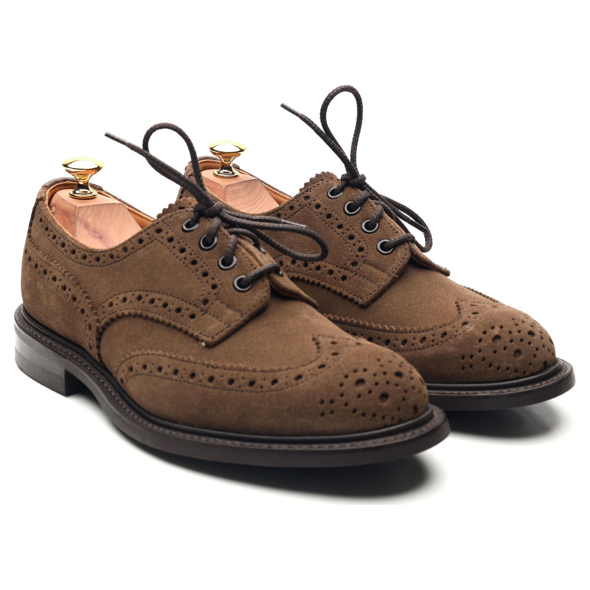 &#39;Bourton&#39; Light Brown Suede Country Derby Brogues UK 6.5