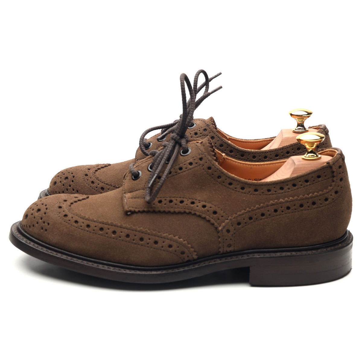 &#39;Bourton&#39; Light Brown Suede Country Derby Brogues UK 6.5