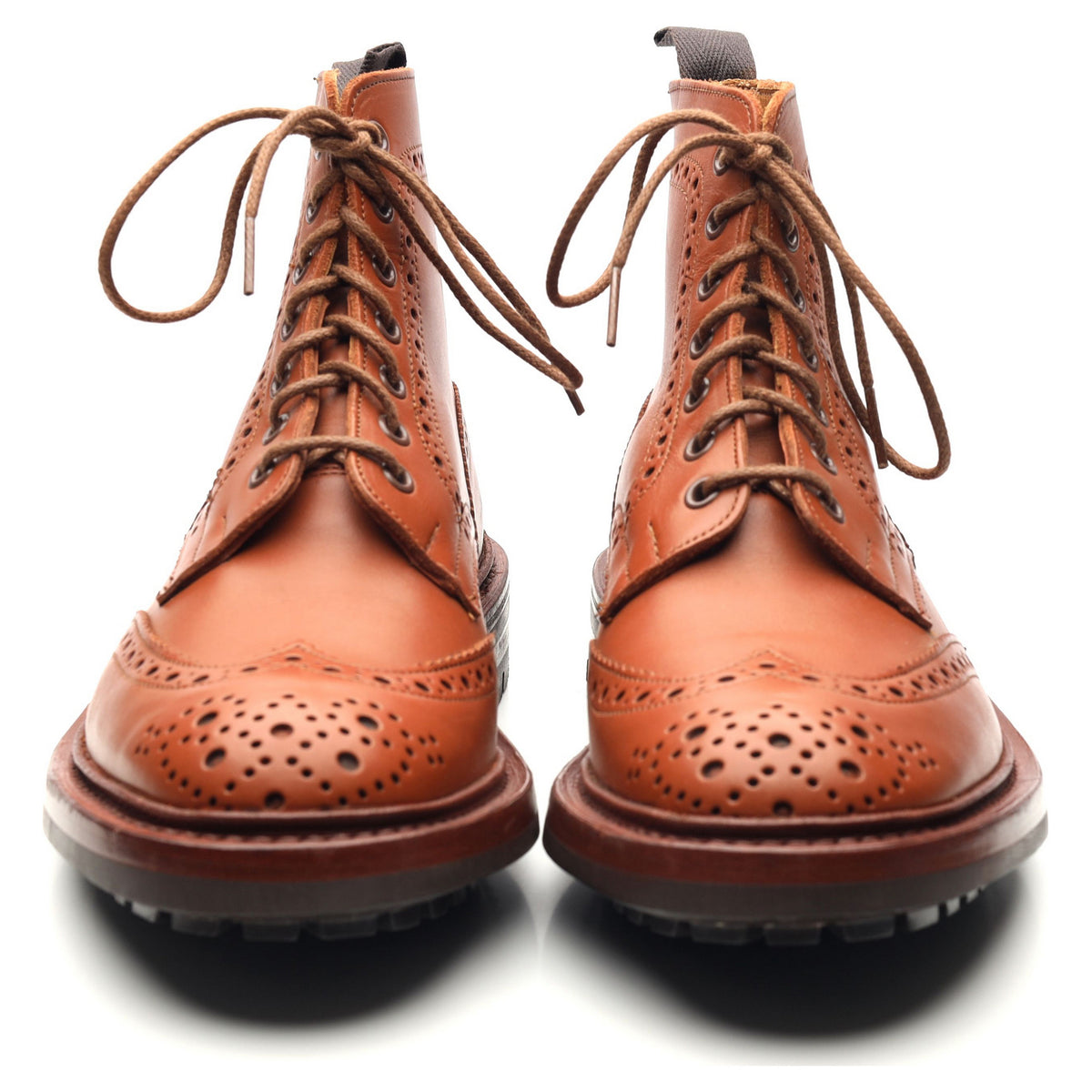 &#39;Malton&#39; Tan Brown Leather Brogue Boots UK 6.5